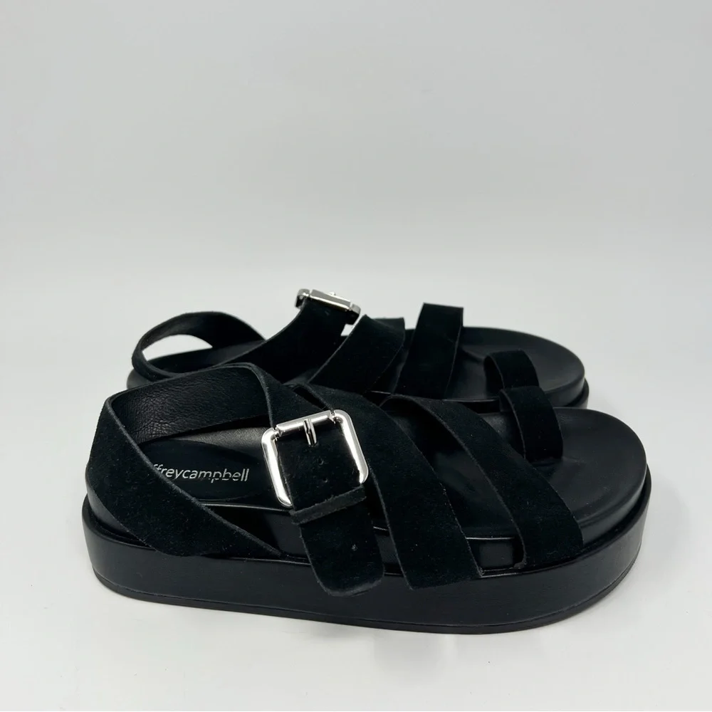 Jeffrey Campbell Black Platform Strappy Sandals